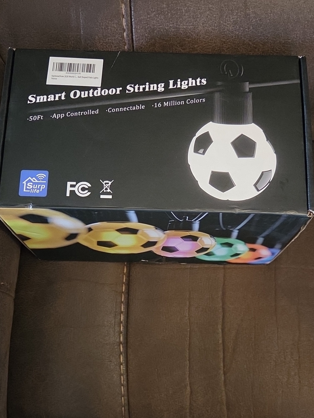 Smart Outdoor String Lights - Multicolor Soccer Ball Bulbs